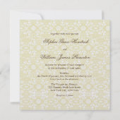  Damask Swirls Floral Lace Wedding Invite Kaart (Achterkant)