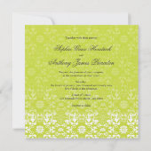  Damask Swirls Floral Lace Wedding Invite Kaart (Achterkant)