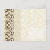 Damask Swirls Kant Koffie Bewaar de datum Briefkaa Aankondigingskaart (Achterkant)