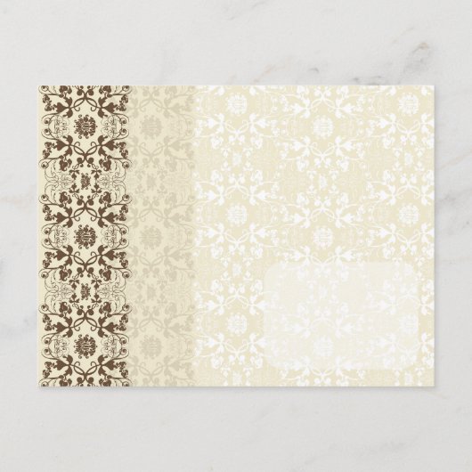 Damask Swirls Kant Koffie Bewaar de datum Briefkaa Aankondigingskaart (Achterkant)