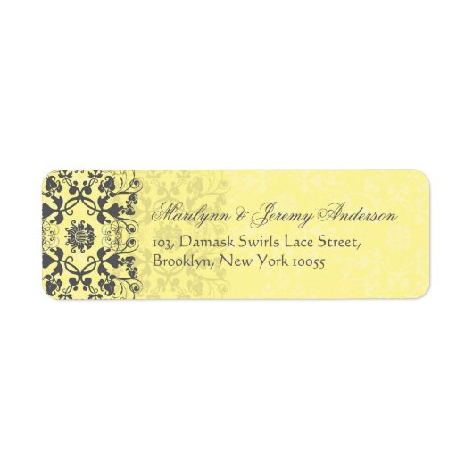 Damask Swirls Lace Butter Aangepast label (Voorkant)