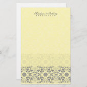Damask Swirls Lace Butter Dank u Stationery Briefpapier (Voorkant / Achterkant)