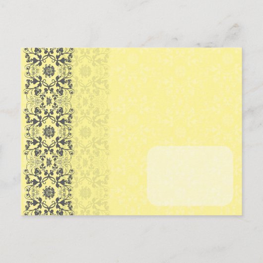 Damask Swirls Lace Butter Save the Date Briefkaart (Achterkant)