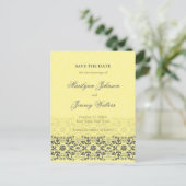 Damask Swirls Lace Butter Save the Date Briefkaart (Staand voorkant)