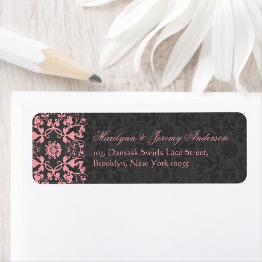 Damask Swirls Lace Charcoal Aangepast label (Insitu)