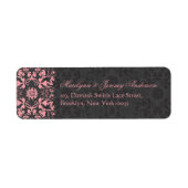 Damask Swirls Lace Charcoal Aangepast label (Voorkant)
