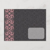 Damask Swirls Lace Charcoal Save the Date Briefkaa Aankondigingskaart (Achterkant)