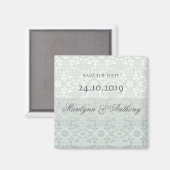 Damask Swirls Lace Dream Bewaar de datum magneet (Voorkant / Achterkant)