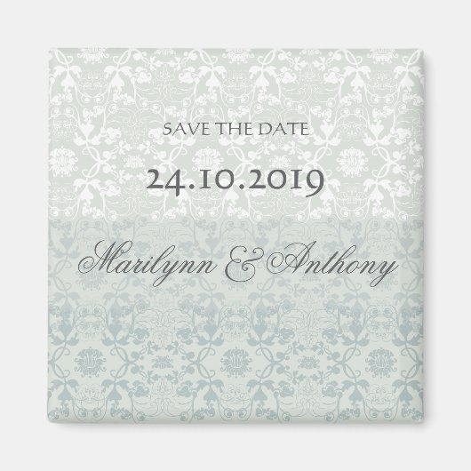 Damask Swirls Lace Dream Bewaar de datum magneet (Voorkant)