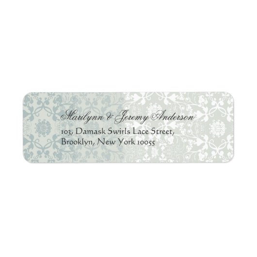 Damask Swirls Lace Dream Custom Label (Voorkant)