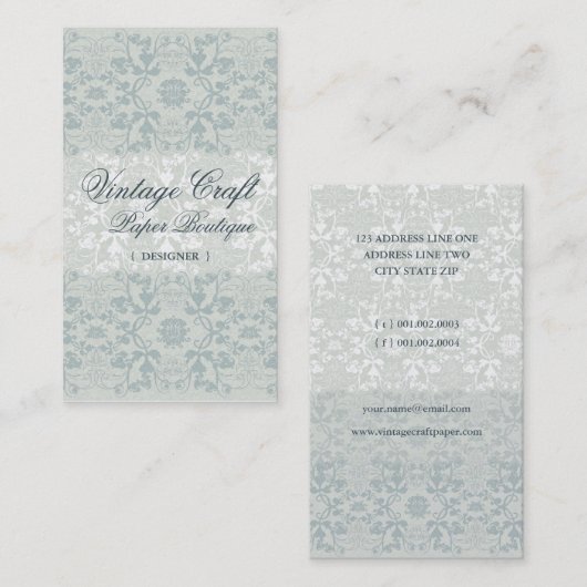Damask Swirls Lace Dream Custom Visitekaartje (Voorkant / Achterkant)