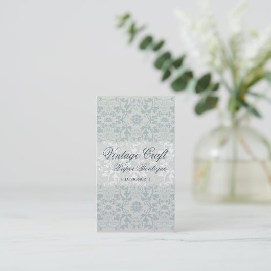 Damask Swirls Lace Dream Custom Visitekaartje (Staand voorkant)