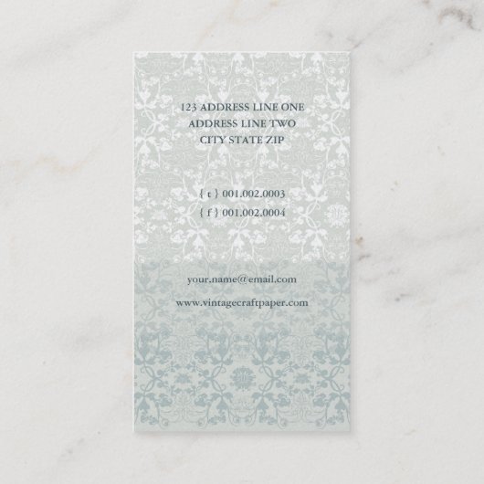 Damask Swirls Lace Dream Custom Visitekaartje (Achterkant)