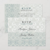 Damask Swirls Lace Dream RSVP Wedding Briefkaart (Voorkant / Achterkant)