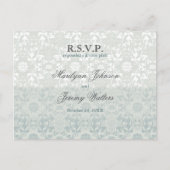 Damask Swirls Lace Dream RSVP Wedding Briefkaart (Voorkant)