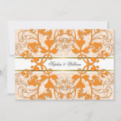  Damask Swirls Lace Elegant Wedding Invite Kaart (Voorkant)