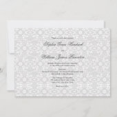  Damask Swirls Lace Elegant Wedding Invite Kaart (Achterkant)