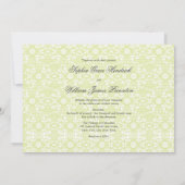 Damask Swirls Lace Elegant Wedding Invite Kaart (Achterkant)
