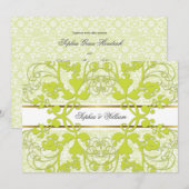 Damask Swirls Lace Elegant Wedding Invite Kaart (Voorkant / Achterkant)