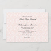 Damask Swirls Lace Elegant Wedding Invite Kaart (Achterkant)