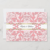  Damask Swirls Lace Elegant Wedding Invite Kaart (Voorkant)