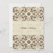 Damask Swirls Lace Koffie Bruiloft Uitnodiging (Voorkant)