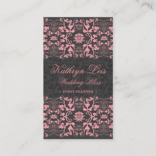 Damask Swirls Lace Licorice Custom Profile Card Visitekaartje (Voorkant)