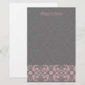 Damask Swirls Lace Licorice Dank je wel Briefpapier (Voorkant / Achterkant)