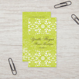Damask Swirls Lace Limoen Custom Profile Card Visitekaartje