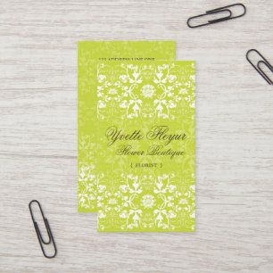 Damask Swirls Lace Limoen Custom Profile Card Visitekaartje