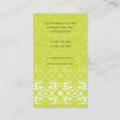 Damask Swirls Lace Limoen Custom Profile Card Visitekaartje (Achterkant)