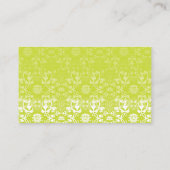 Damask Swirls Lace Limoen Custom Table/Place Card Plaatskaartje (Achterkant)