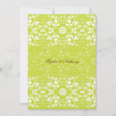 Damask Swirls Lace Limoen Huwelijksuitnodiging Kaart (Voorkant)