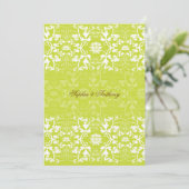 Damask Swirls Lace Limoen Wedding Invitation 2 Kaart (Staand voorkant)