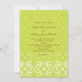 Damask Swirls Lace Limoen Wedding Invitation 2 Kaart (Achterkant)