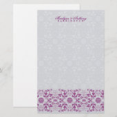 Damask Swirls Lace Orchid Bedankt Stationery Briefpapier (Voorkant / Achterkant)