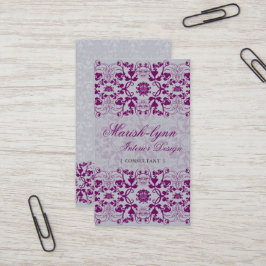 Damask Swirls Lace Orchid Custom Profile Card Visitekaartje