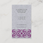Damask Swirls Lace Orchid Custom Profile Card Visitekaartje (Achterkant)