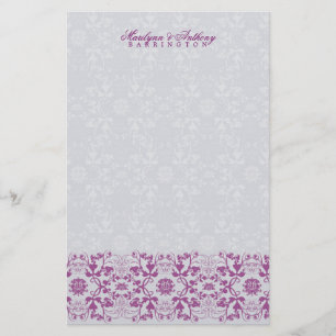 Damask Swirls Lace Orchid Dank je wel. Briefpapier
