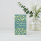 Damask Swirls Lace Peacock Custom Profile Card Visitekaartje (Staand voorkant)