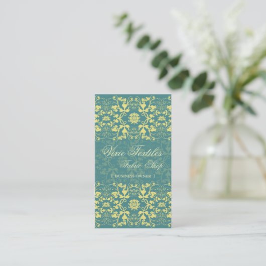 Damask Swirls Lace Peacock Custom Profile Card Visitekaartje (Staand voorkant)