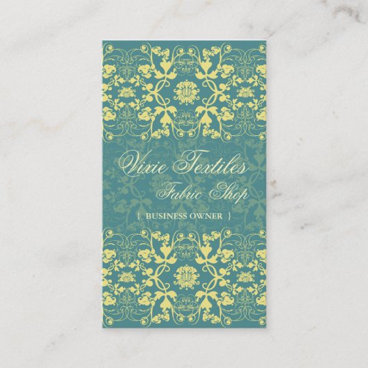 Damask Swirls Lace Peacock Custom Profile Card Visitekaartje (Voorkant)