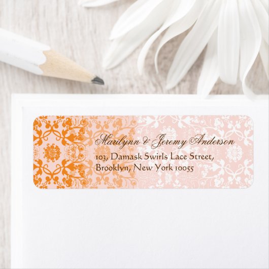 Damask Swirls Lace Sorbet Custom Label (Insitu)