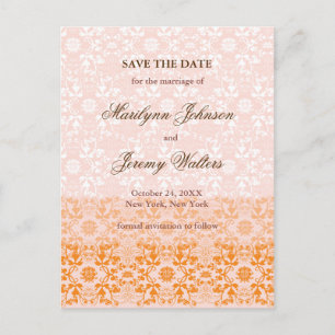 Damask Swirls Lace Sorbet Save the Date Briefkaart