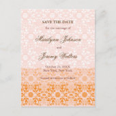 Damask Swirls Lace Sorbet Save the Date Briefkaart (Voorkant)