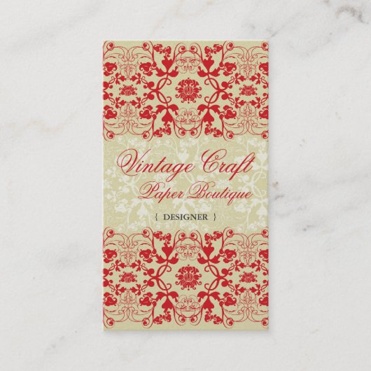 Damask Swirls Lace Spice Custom Visitekaartje (Voorkant)