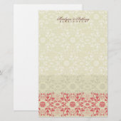 Damask Swirls Lace Spice Dank je wel. Briefpapier (Voorkant / Achterkant)