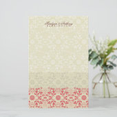 Damask Swirls Lace Spice Dank je wel. Briefpapier (Staand voorkant)