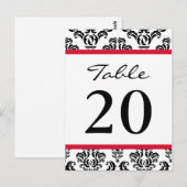 Damask Tafelnummers (Zwart / Rood / Wit) (Voorkant / Achterkant)