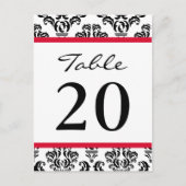 Damask Tafelnummers (Zwart / Rood / Wit) (Voorkant)